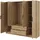 masseno Drehtürenschrank CATERINA 206 x 200 x 51 cm Braun