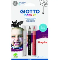 Giotto Kinder Halloween und Verkleidung Vampir Make-Up Stifte Set in Weiß, Schwarz und Rot