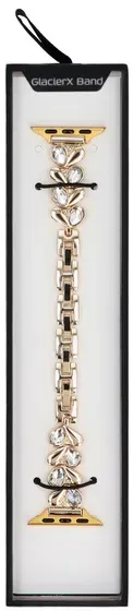 Neue Armbanduhr GlacierX Heart Chain Bracelet Gold für Apple Watch 38/40/41mm Farbe Gold