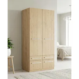 Priess Wäscheschrank Barcelona 94 x 193 x 54 cm Braun/Beige