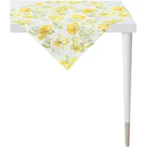 APELT Mitteldecke APELT "6405 SPRINGTIME, Frühjahrsdeko, Frühling" Gr. 1, gelb (weiß, gelb, natur), B:88cm L:88cm, Baumwolle, Polyester, Tischdecken, Mitteldecke, Digitaldruck