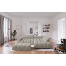 Cotta Ecksofa COTTA "Orion L-Form", platinum, B:310cm H:70cm T:225cm, 100% Polyester, Sofas, Ecksofa, mit Kopfteilverstellung & 5 Nierenkissen