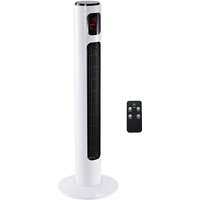 Homcom Turmventilator mit der Fernbedienung, mit einem Griff, mit der LCD-Anzeige bunt (Farbe: weiß, schwarz)