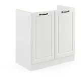 Vicco Spülenunterschrank R-Line 80 cm Weiß Landhaus/Weiß, - Weiß