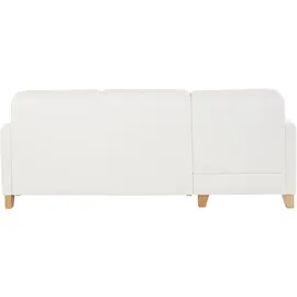 exxpo - sofa fashion "Elio, kompakt, bequem & zeitloses Design, Breite 217cm, L-Form", weiß (alpine weiß), B:217cm H:84cm T:157cm, Luxus-Kunstleder;NaturLEDER (echtes Rindsleder) in Sitz und Rücken.