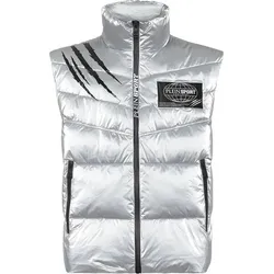 PLEIN SPORT Herren Weste Weste, Silber, XL