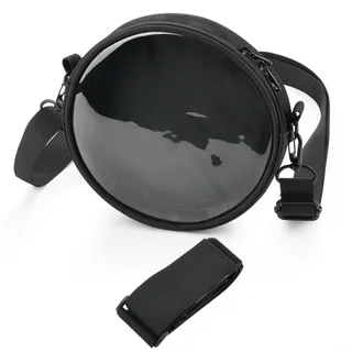 Alanmoship CD-Player-Aufbewahrungstasche mit verstellbarem Schultergurt und Taillenband, transparentes Fenster für 15,2 cm tragbaren CD-Player, mehrere Fächer