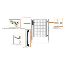 fa-bausysteme Gartentor halb Rahmen Verzinkt 920 x 1600 mm