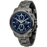 Armbanduhr MASERATI Herren Damen Successo Solar- Chronograph Gun / Blau Edition