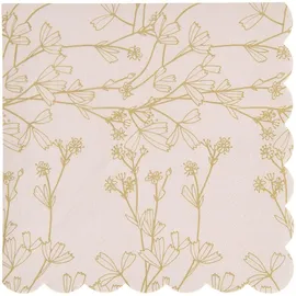 Rico Design Servietten Blumen, Apricot/Gold,