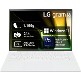 LG gram 16 (2024) weiß, Core Ultra 7 155H, 16GB RAM, 1TB SSD, DE (16Z90S-G.AA77G)