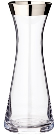 EDZARD Karaffe Hendrik (0,8 Liter), mundgeblasenes Kristallglas, Platinrand