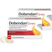 Doppelpack DOBENDAN Direkt bei starken Halsschmerzen & Schluckbeschwerden, 2x 24 St. Tabletten