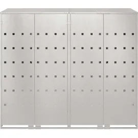 vidaXL Wagenmüllbehälter 2 Behälter 136 l Silber