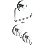 Wenko Vacuum-Loc® Modell Milazzo inkl. 2 Wandhaken, Befestigen ohne Bohren, silberfarben
