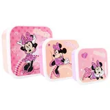 Disney Minnie Mouse Lunchbox Brotdose Snack-Box 3in1 – Ideal für Kindergarten & Schule, (3-tlg) rosa