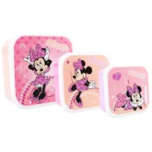 Disney Minnie Mouse Lunchbox Brotdose Snack-Box 3in1 – Ideal für Kindergarten & Schule, (3-tlg) rosa
