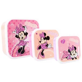 Disney Minnie Mouse Lunchbox Brotdose Snack-Box 3in1 – Ideal für Kindergarten & Schule, (3-tlg) rosa