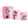 Disney Minnie Mouse Lunchbox Brotdose Snack-Box 3in1 – Ideal für Kindergarten & Schule, (3-tlg) rosa