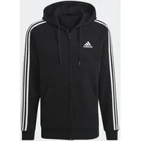 Adidas Herren Essentials Fleece 3-Streifen Kapuzenjacke mit durchgehendem Reißverschluss.