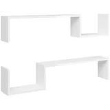 vidaXL Wandregale 2 Stk. Hochglanz-Weiß 100x15x20 cm Holzwerkstoff