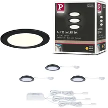 Paulmann LED Möbeleinbauleuchten 3er-Set 65mm 3x2,5W 3x180lm 230/12V 3000K Schwarz matt