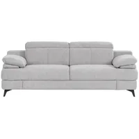 Livetastic 2-Sitzer-Sofa, Silber, Metall, 205x80x104 cm, Made in EU, Rücken echt, Armteil links, rechts, Wohnzimmer, Sofas & Couches, Sofas, 2-Sitzer Sofas