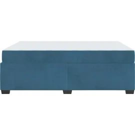 vidaXL Bettrahmen mit Matratze Dunkelblau 160 x 200 cm Stoff