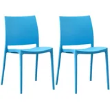 TPFGarden Stühle, Blau, Kunststoff, 42x81x49 cm, Gartenmöbel, Gartenstühle, Gartenstühle