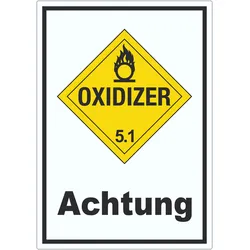 Aufkleber Oxidierend wirkend Achtung Oxidizer entzündend A3 (297x420mm)