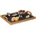Relaxdays Serviertablett, Schieferplatte, 2 Henkel, Schiefer, Deko Accessoire, Küche, H x B x T: 6 x 40,5 x 32 cm, natur