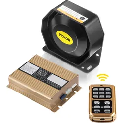 VEVOR Autolautsprecher Alarm Host 400 W Megaphon 8 Töne Sirenenhorn,12 V DC elektronische Warnung Alarm Lautsprechersystem super laut Fernbedienung