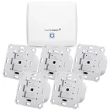 Homematic IP Set Beschattung mit Access Point, 5x Rollladenaktor für Markenschalter