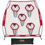 Vevor Fußballtrainer Wurfnetz Rot 208 x 91 x 189 cm