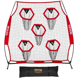 Vevor Fußballtrainer Wurfnetz Rot 208 x 91 x 189 cm