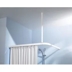 Vorhangschiene KLEINE WOLKE "Deckenhalterung", weiß, Ø:24mm, Aluminium, Gardinenstangen, für Duschvorhänge