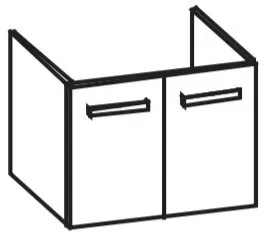 Artiqua 412 Waschtischunterschrank für Ventuno T0017, Sanremo Eiche quer NB, 412-WU2T-I24-7144-428 412-WU2T-I24-7144-428