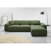 andas Ecksofa »Glimminge auch in Breitcord, Feincord, Bouclé + Easy care-Bezug«, L-Form, Breite 294, Zierkissen grün