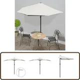 Vidaxl - Balkon-Sonnenschirm mit Alu-Mast Sandfarben 300x155 cm Halbrund - Balkonschirm - Sonnenschirm - Gartensonnenschirm - Halbmondschirm