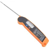 Grillthermometer,LCD Digital Food Fleischthermometer mit Klappsonde Truthahn Fisch Rindfleisch Geschmack Auswählbar Küche Kochen BBQ Grill Temp Tester(Orange)