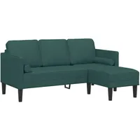 VidaXL Sofa 3-Sitzer L-Form Dunkelgrün 160 cm Stoff