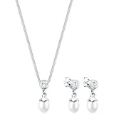 Elli Schmuckset Süßwasserperle Zirkonia 925 Silber