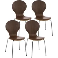 TPFLiving Besucherstuhl, Braun, Metall, 43x86x45 cm, Arbeitszimmer, Besucherstühle