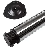 SO-TECH® Tischbein Ø 76 / 80 mm, belastbar bis 75 kg pro Stück, H: 87cm, Stahl, Chrom poliert, höhenverstellbar bis 32mm, 1x silberfarben Ø 8 cm x 87 cm