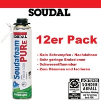 12 x Soudal Soudafoam PURe 500ml Montageschaum Bauschaum DGNB schwerentflammbar