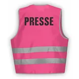 Fassbender-Druck WARNWESTEN - Sicherheitsweste PINK Warnweste nach EN ISO 20471 zertifiziert - Warn Weste PRESSE - Unisex mit hochwertigem Reflektorstreifen (PINK I M/L I 5er Set) - M-L