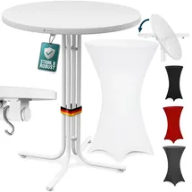 CASARIA Stehtisch 80 x 80 cm Weiß