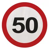 Folat 50. Geburtstag Verkehrsschild 20 Servietten