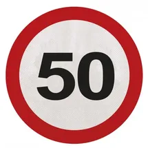 Folat 50. Geburtstag Verkehrsschild 20 Servietten