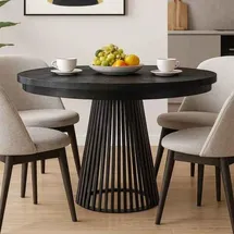 beautysofa Lumi Ø 100–180 cm schwarz